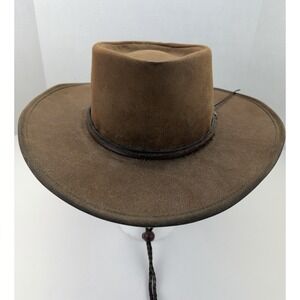 Foxfire Outback Trail Oilcloth Rainier Hat Brown Size L W/ Strap Western Oilskin